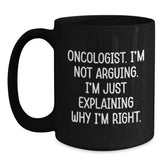 Funny Oncologist Gifts Black Coffee Mug for Christmas Unique Presents from Family Friends - Main